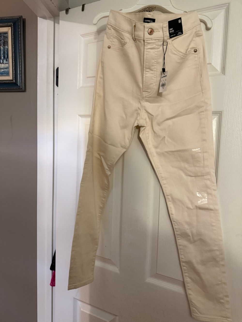 Express Women’s Cream Skinny Jeans - High Rise